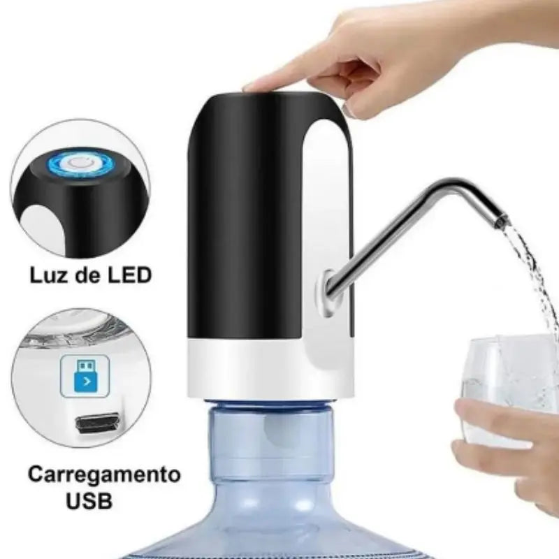 Bomba Elétrica Recarregável para Galão de Agua - Dispensador Automático USB Universal