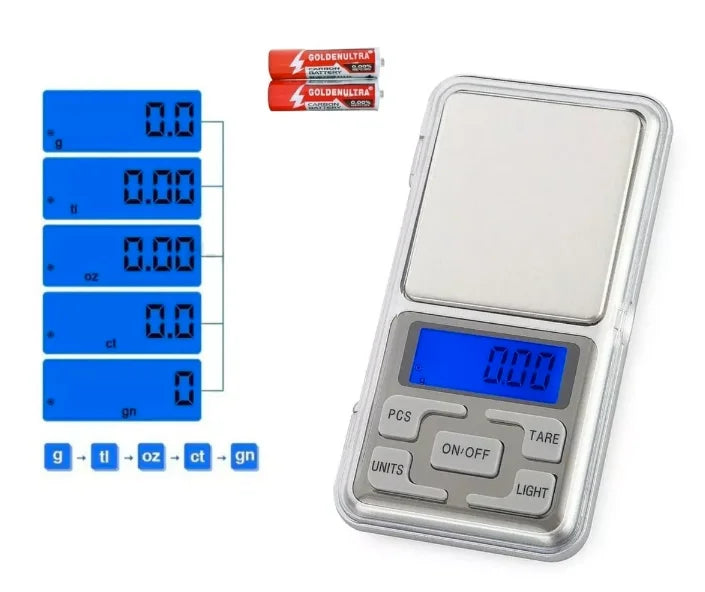 Mini Balança Digital Portátil Alta Precisão 0,1g até 500g – Compacta e Profissional