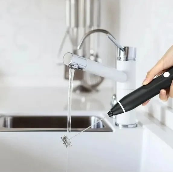 Mini Mixer Elétrico USB Recarregável - Misturador Portátil 2 em 1 para Café, Leite e Receitas