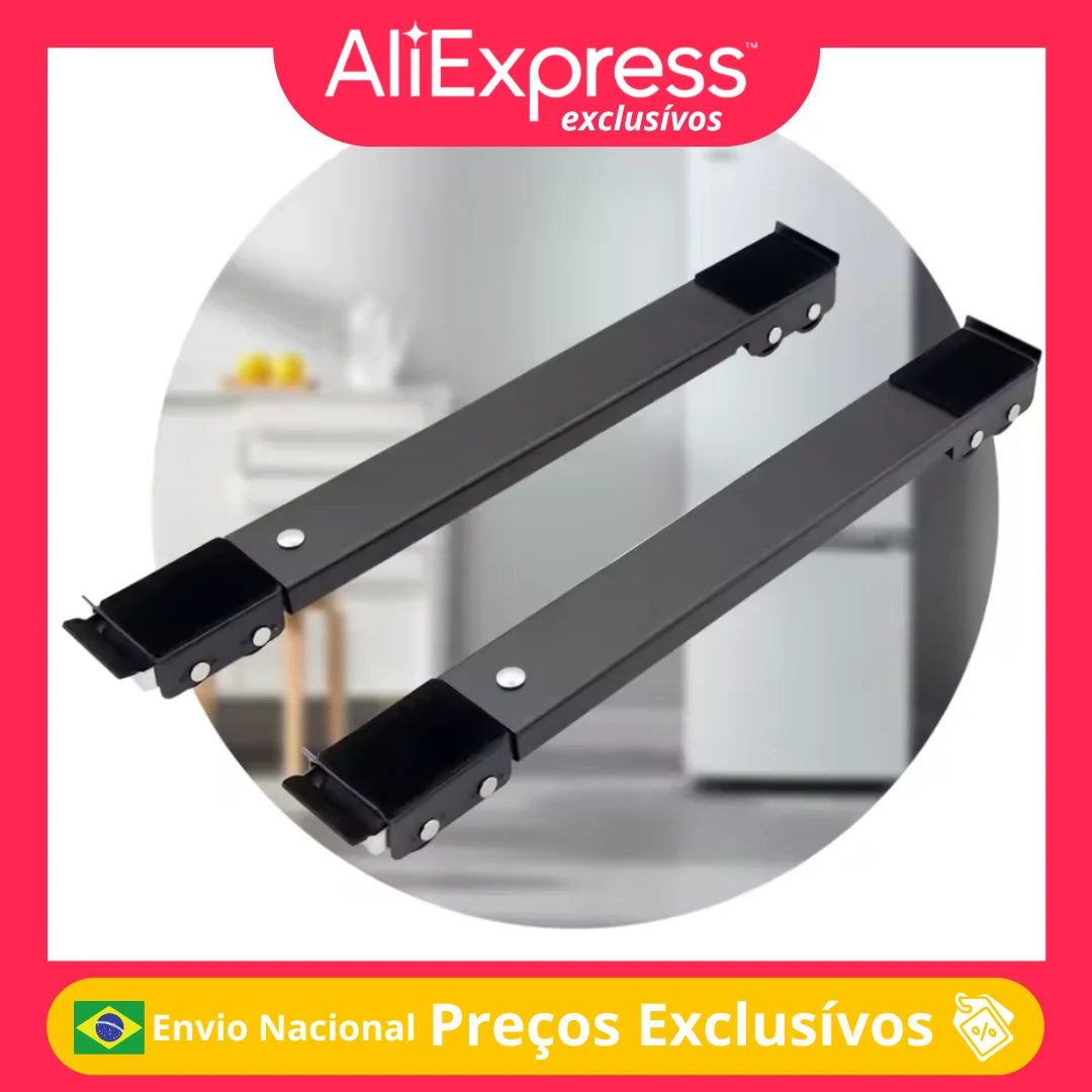Base Móvel para Móveis Pesados com Rodinhas – Suporte Ajustável para Geladeira, Fogão e Armários