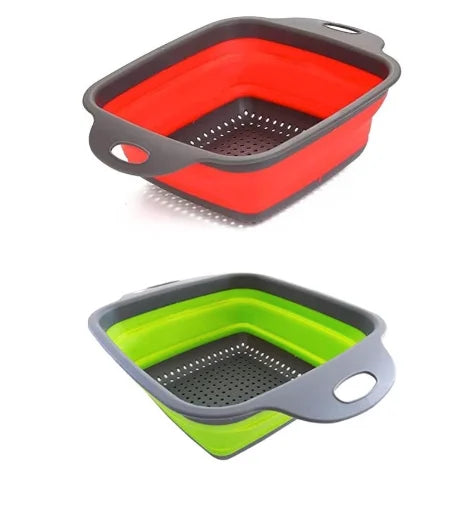 Escorredor Retrátil de Silicone Multifuncional – Ideal para Massas, Frutas e Alimentos | Dobrável e Compacto