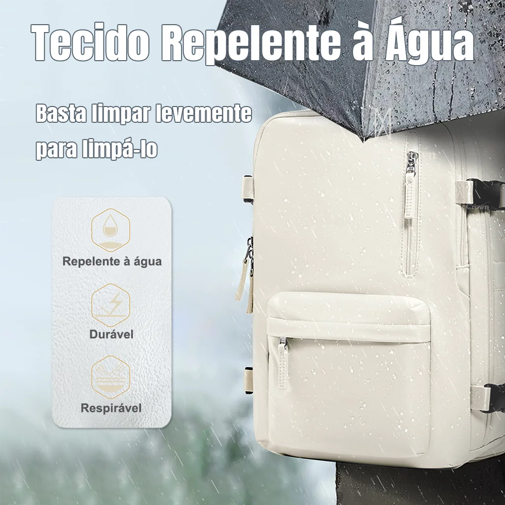 Mochila de Viagem Multifuncional Impermeável – Expansível, Reforçada, Compartimento para Notebook, Unissex