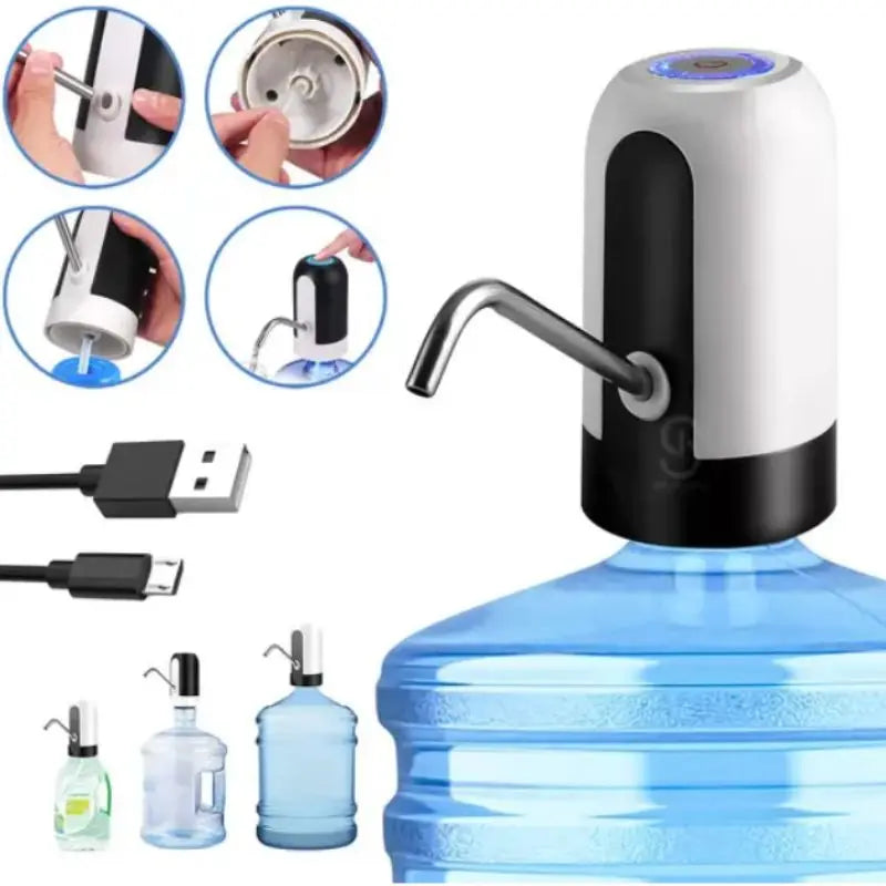 Bomba Elétrica Recarregável para Galão de Agua - Dispensador Automático USB Universal