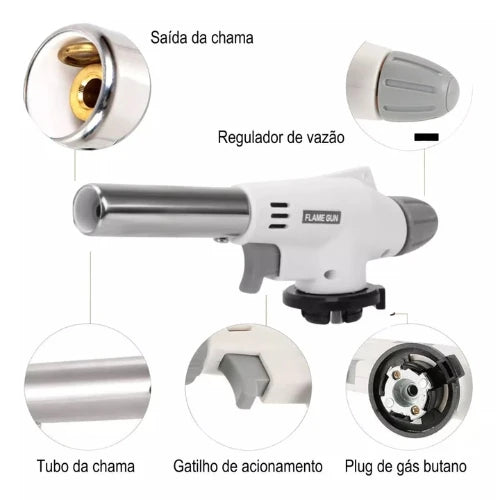 👉 Maçarico Culinário Gourmet Profissional com Chama Regulável – Ideal para Confeitaria e Cozinha