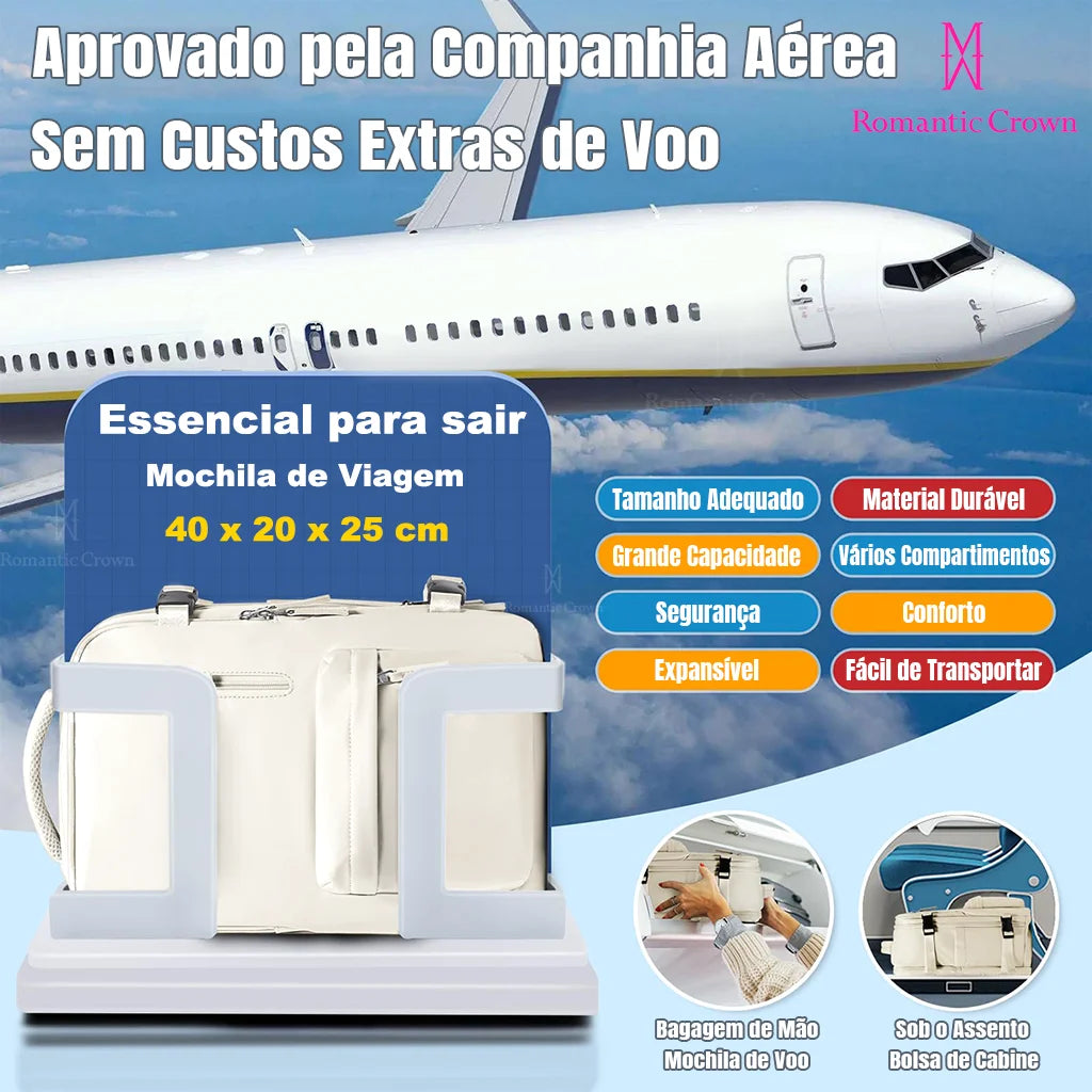 Mochila de Viagem Multifuncional Impermeável – Expansível, Reforçada, Compartimento para Notebook, Unissex