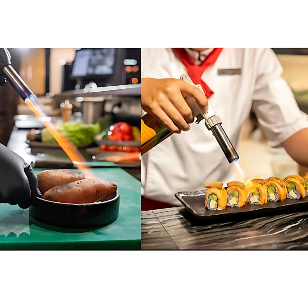 👉 Maçarico Culinário Gourmet Profissional com Chama Regulável – Ideal para Confeitaria e Cozinha
