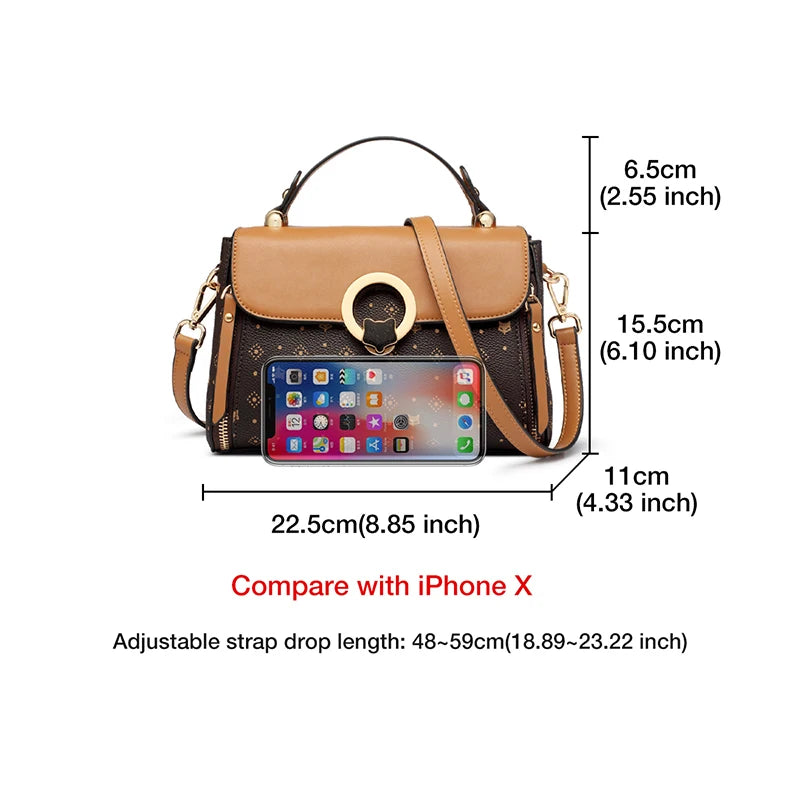 Bolsa Feminina FOXER Luxo Vintage – Transversal e Ombro, Design Premium Elegante, Estilo Clássico Sofisticado