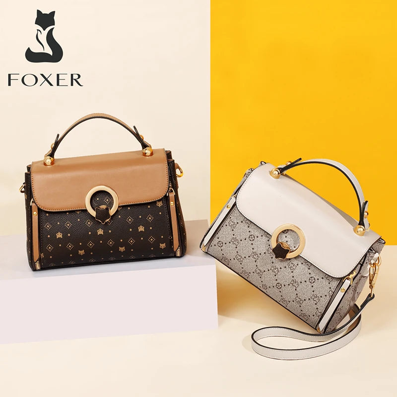 Bolsa Feminina FOXER Luxo Vintage – Transversal e Ombro, Design Premium Elegante, Estilo Clássico Sofisticado