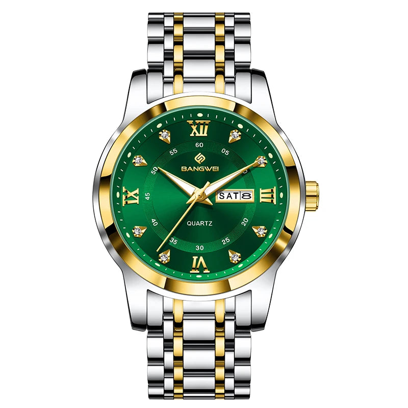 Relógio Feminino LIGE Diamond Luxo – Aço Inoxidável, Design Elegante, À Prova D’Água, Pulseira Premium