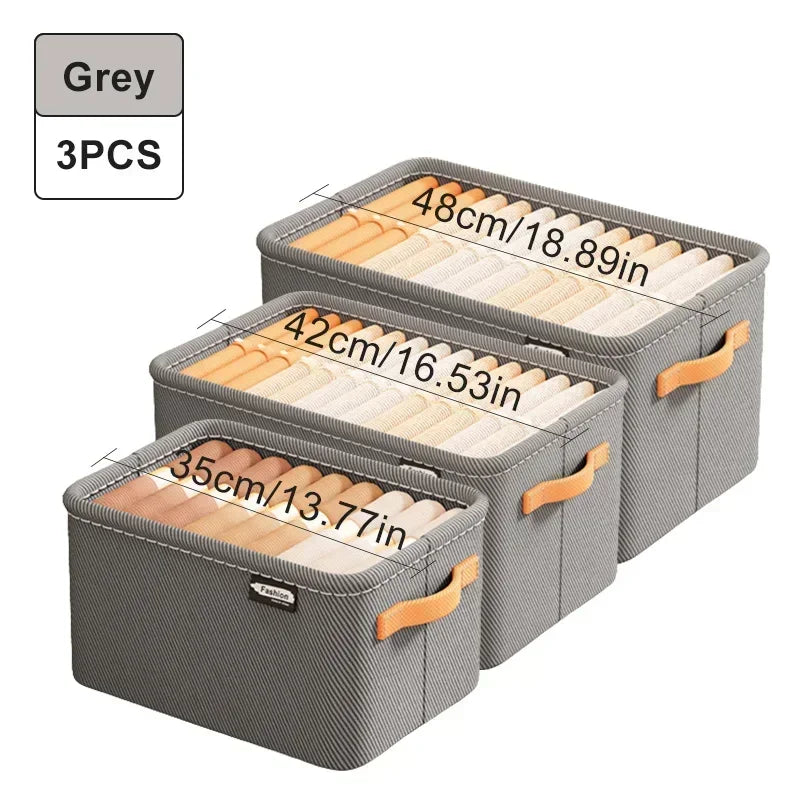 Organizador de Roupas Reforçado para Guarda-Roupa – Caixa Organizadora para Calças, Jeans e Suéteres