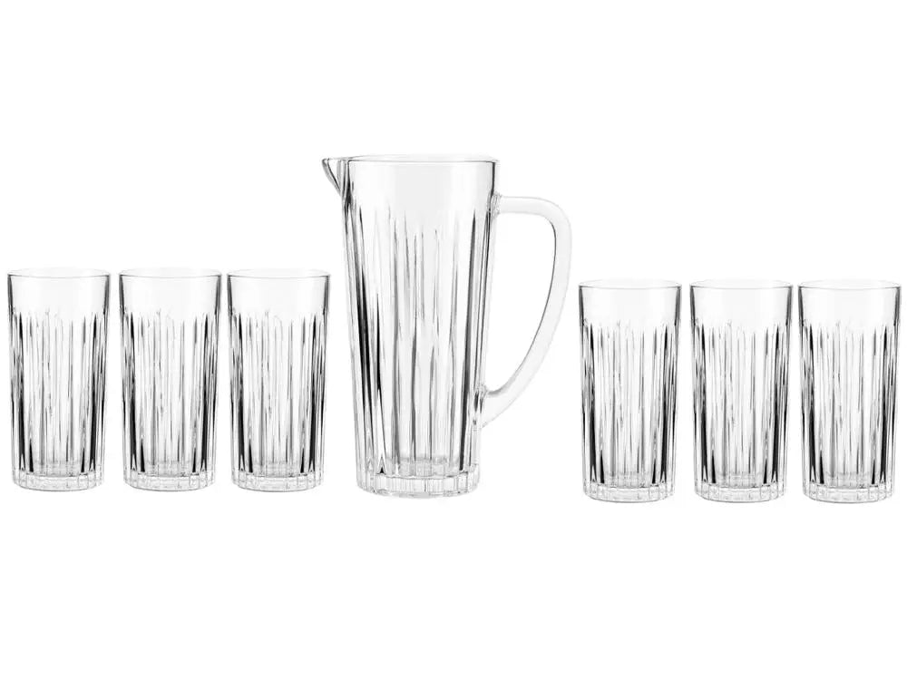 Conjunto 7 Peças Haus Concept Filetto – Jogo de Copos de Vidro Elegante e Resistente