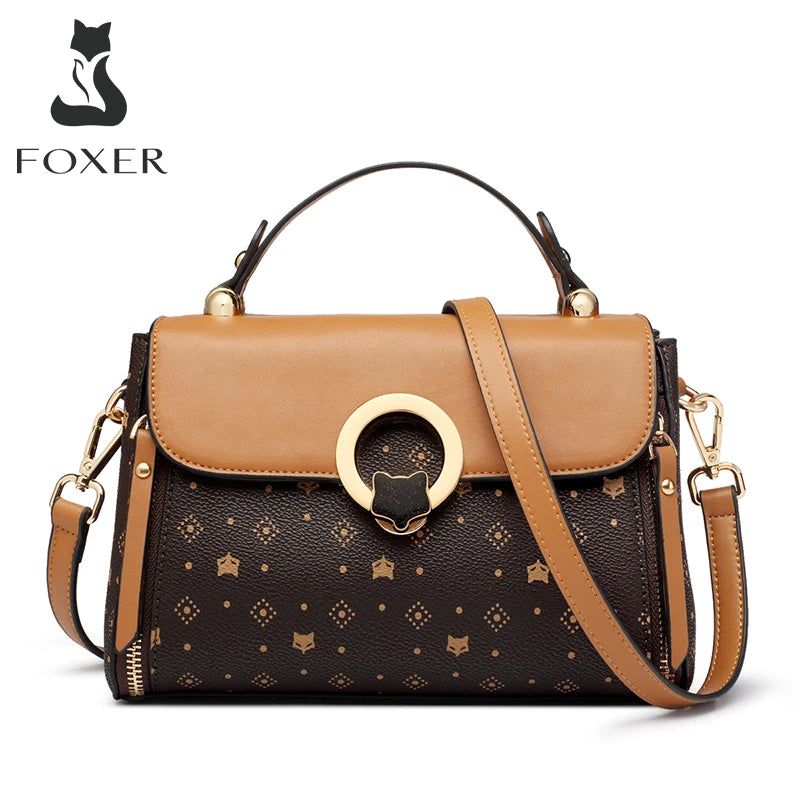 Bolsa Feminina FOXER Luxo Vintage – Transversal e Ombro, Design Premium Elegante, Estilo Clássico Sofisticado