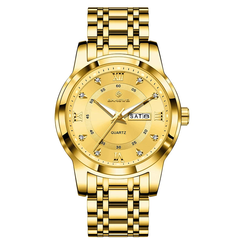 Relógio Feminino LIGE Diamond Luxo – Aço Inoxidável, Design Elegante, À Prova D’Água, Pulseira Premium