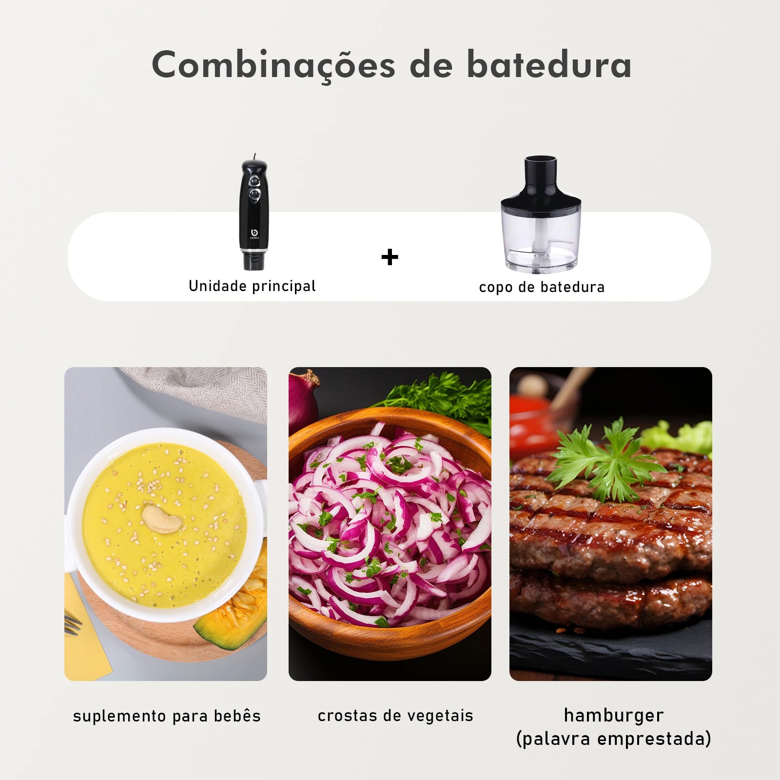 Liquidificador Portátil Elétrico 127V Mini Processador de Alimentos Mixer Compacto e Potente