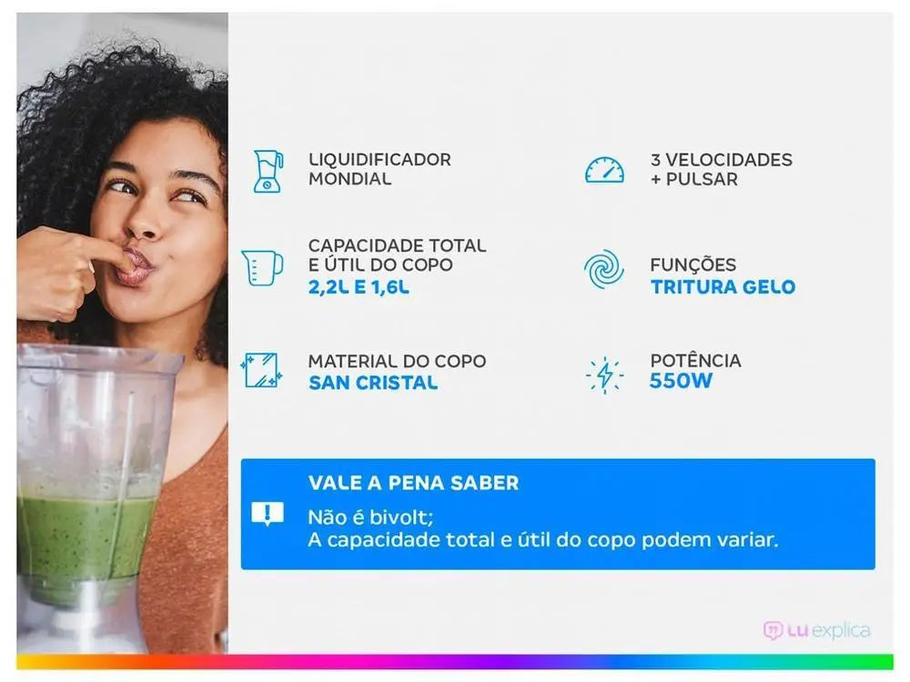 Liquidificador Turbo Power Premium com Copo Extra - Mais Potencia na Sua Cozinha