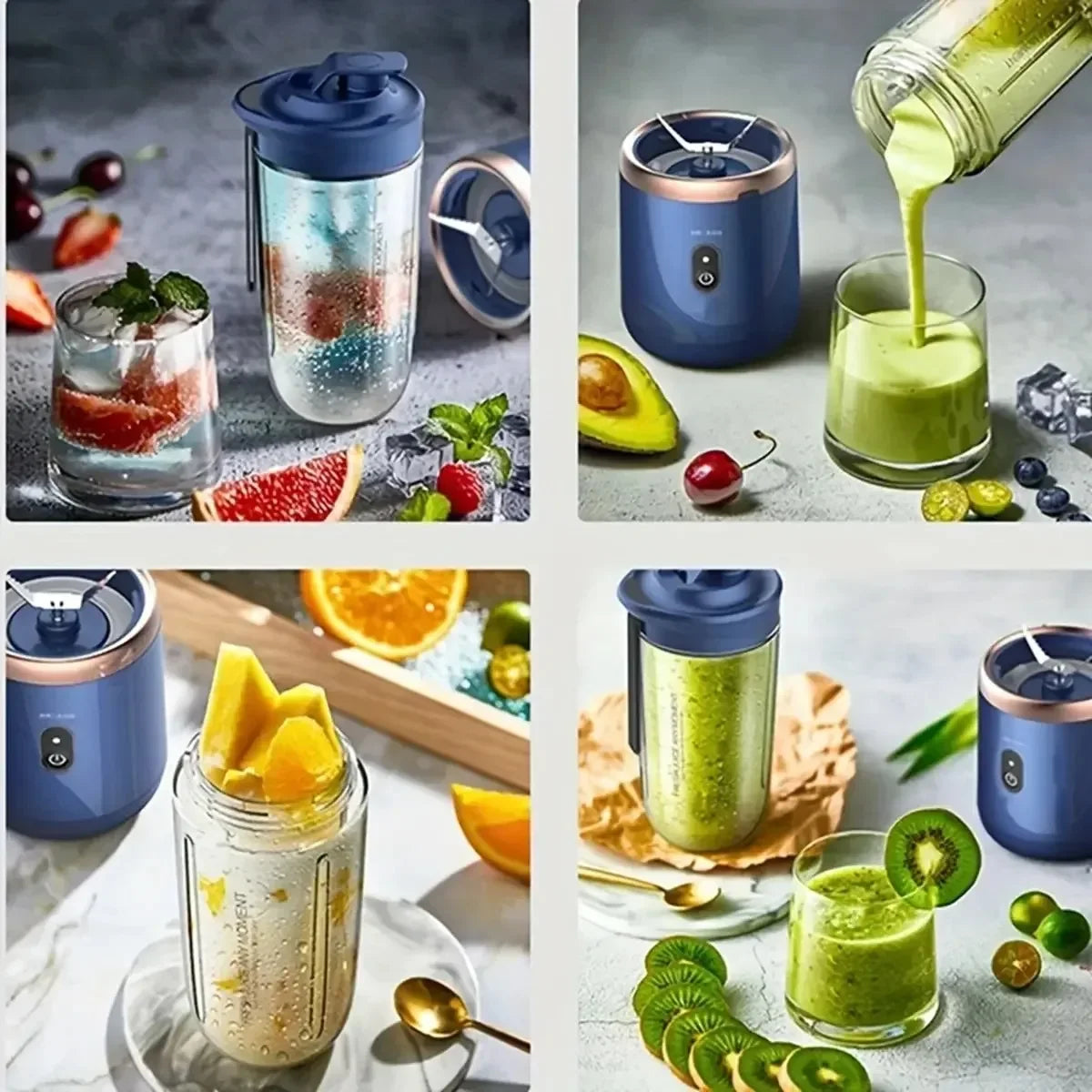 Liquidificador Portátil USB 400ml – Mini Mixer Elétrico Recarregável 6 Cores para Smoothies e Milkshake