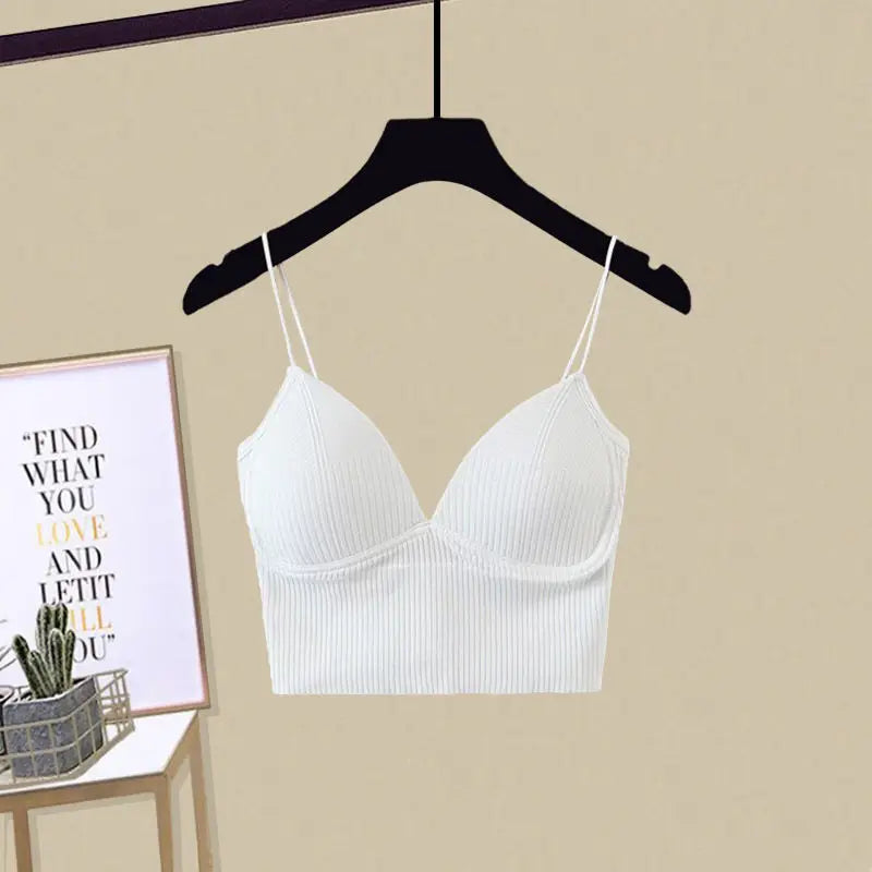 Conjunto Feminino Primavera/Verão 3 Peças Estilo Coreano – Top Sling + Camisa Casual + Shorts