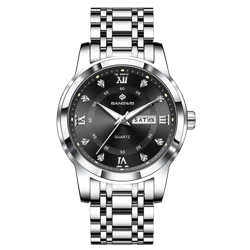 Relógio Feminino LIGE Diamond Luxo – Aço Inoxidável, Design Elegante, À Prova D’Água, Pulseira Premium