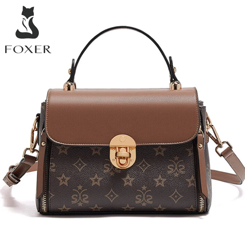 Bolsa Feminina FOXER Luxo Vintage – Transversal e Ombro, Design Premium Elegante, Estilo Clássico Sofisticado