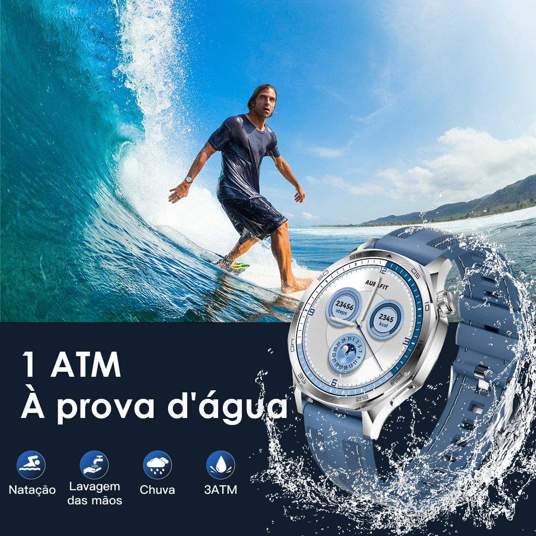 Smartwatch AURAFIT AM29 AMOLED – Monitor Cardíaco, SpO2, 100+ Modos Esportivos, IP68 à Prova D’Água, Carregamento Sem Fio