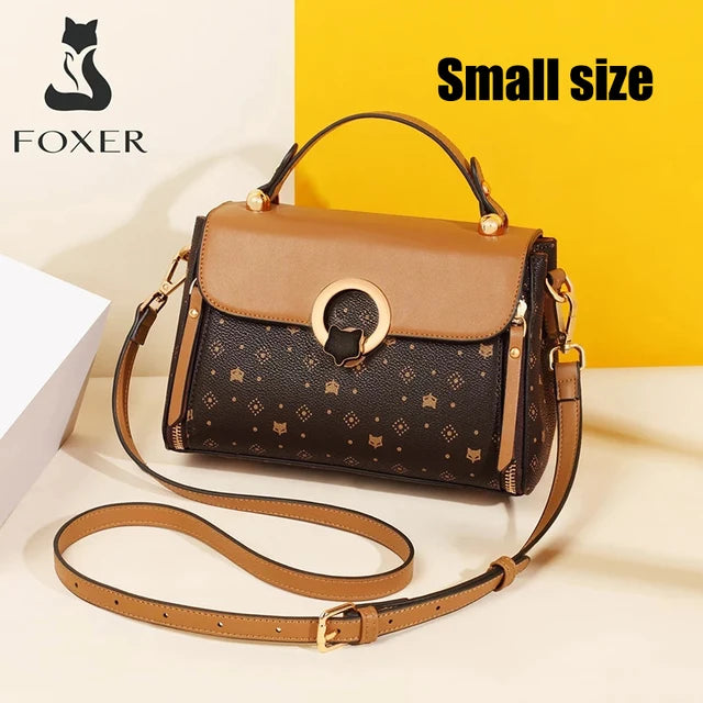Bolsa Feminina FOXER Luxo Vintage – Transversal e Ombro, Design Premium Elegante, Estilo Clássico Sofisticado