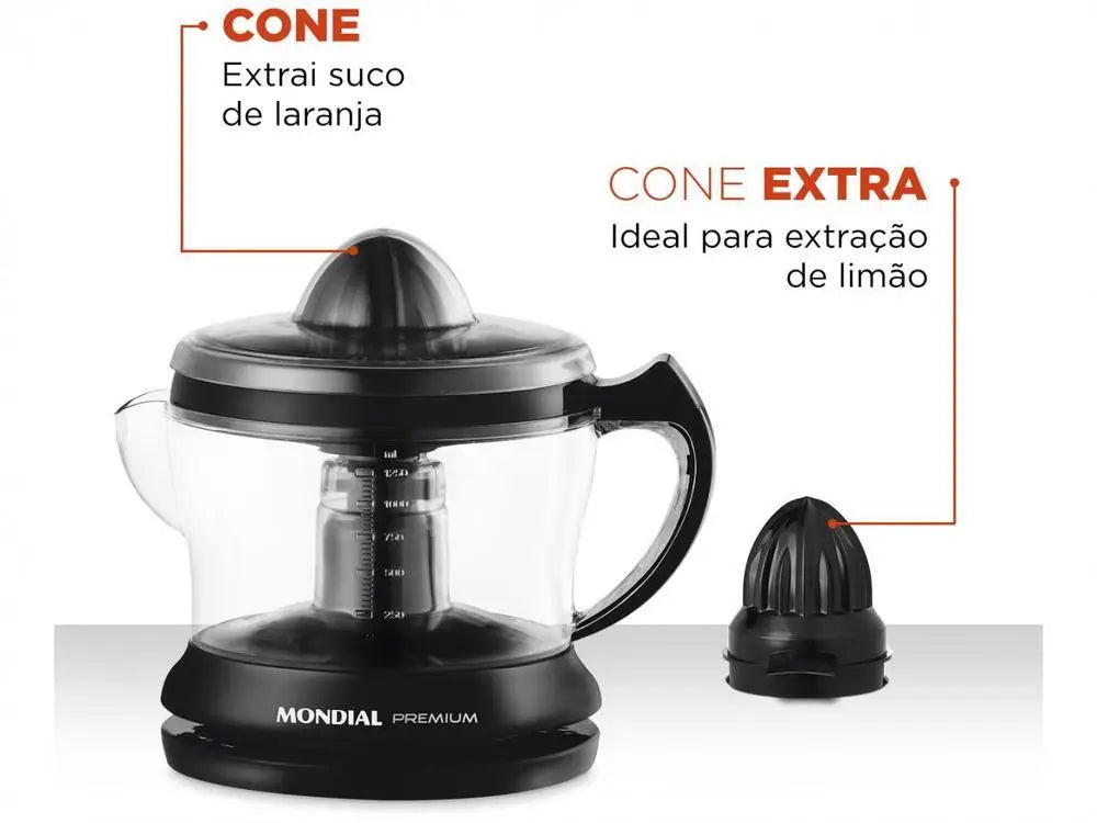 Espremedor de Frutas Mondial E-02 Premium 220V – Potente, Prático e Fácil de Limpar