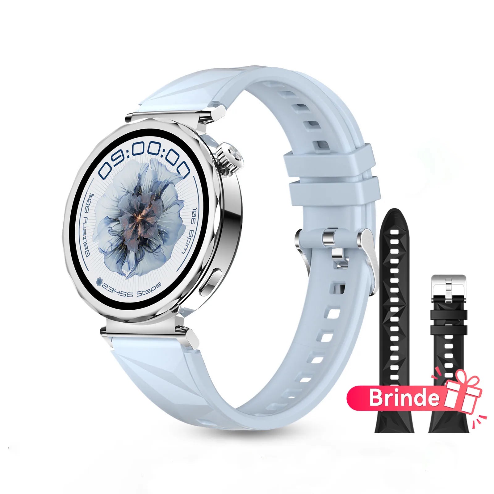 Smartwatch Feminino AURAFIT ELLA 4 – Faz e Recebe Chamadas, Tela HD, 100+ Modos Esportivos, Monitor de Saúde, Android e iOS