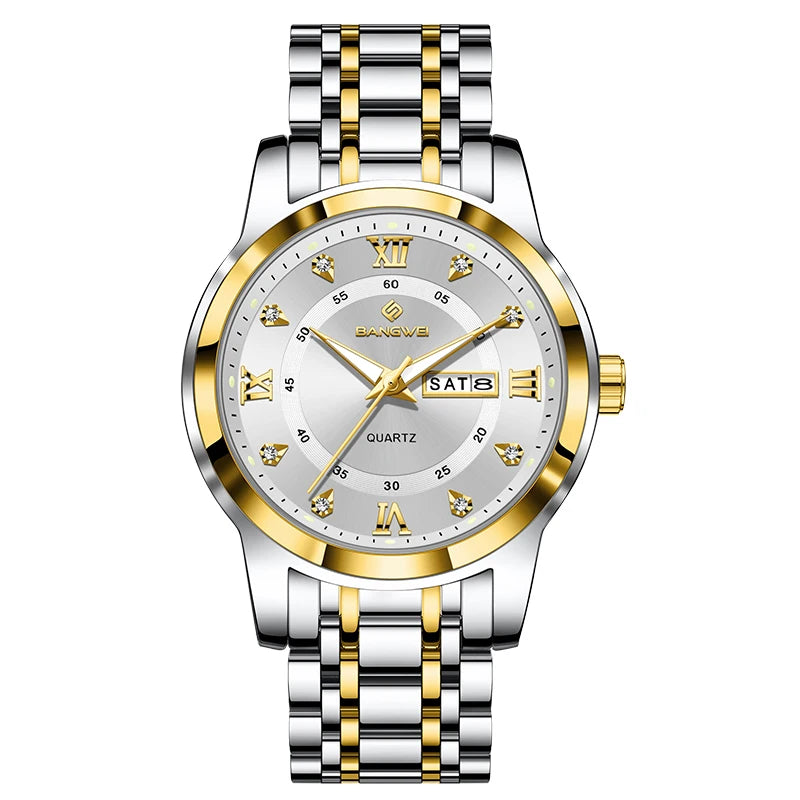 Relógio Feminino LIGE Diamond Luxo – Aço Inoxidável, Design Elegante, À Prova D’Água, Pulseira Premium