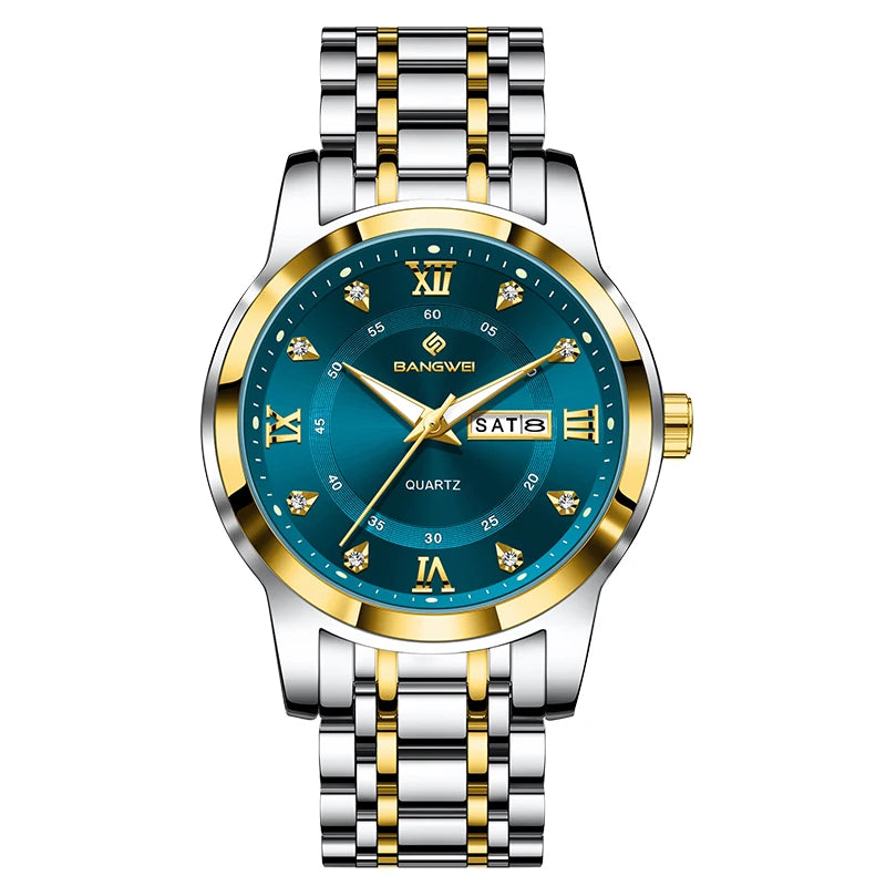 Relógio Feminino LIGE Diamond Luxo – Aço Inoxidável, Design Elegante, À Prova D’Água, Pulseira Premium