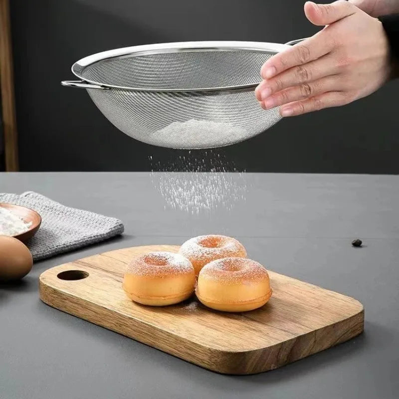 Kit Peneira Inox Premium - Coador de Aço Inoxidável para Cozinha