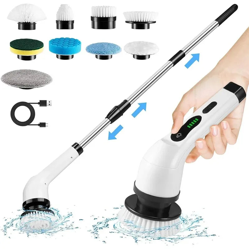 Escova Elétrica Giratória Sem Fio – Power Scrubber Recarregável para Limpeza de Banheiro, Cozinha, Azulejos e Rejuntes